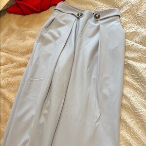 Uterque Gray A-Line Pleated Jumpsuit